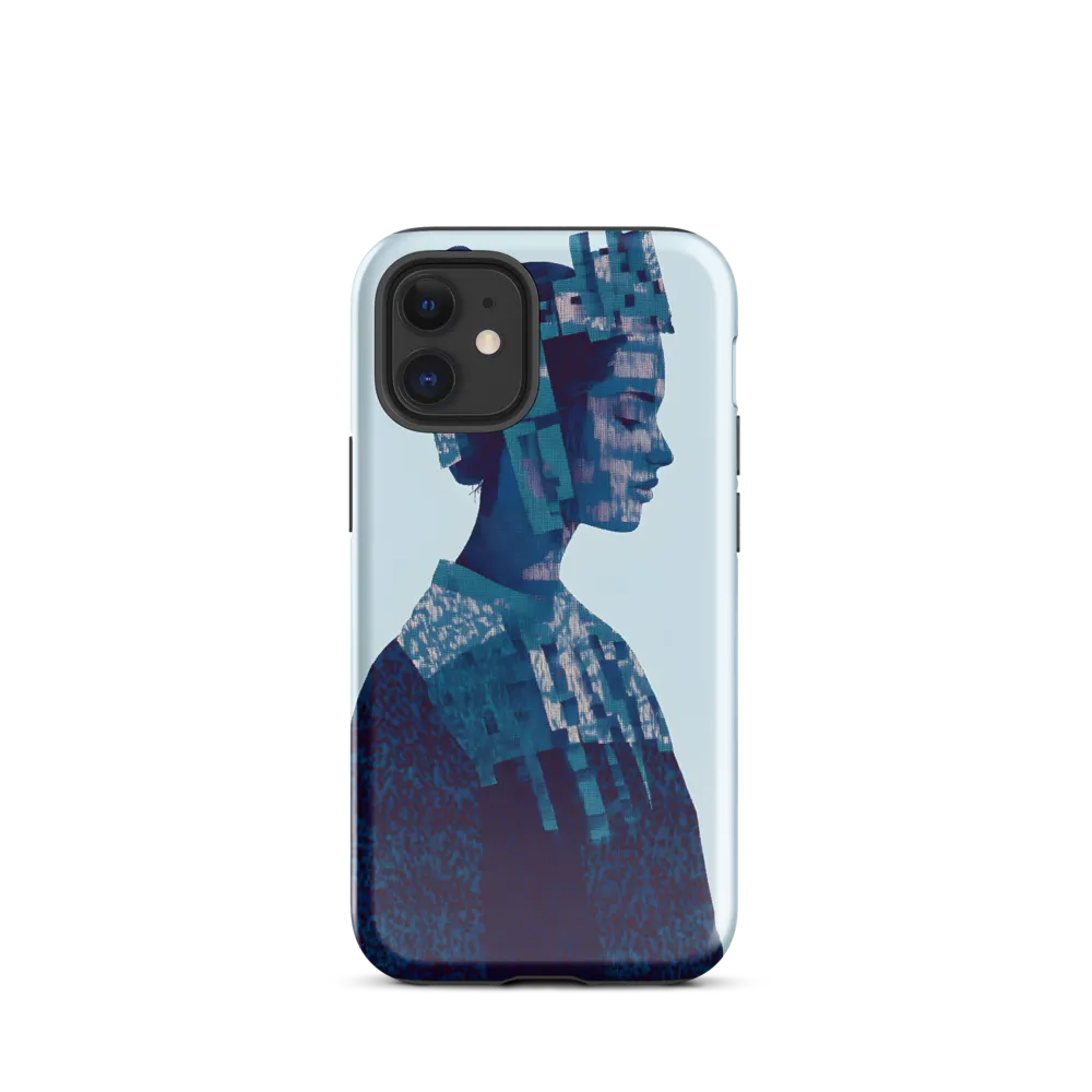 Digital Portrait in Abstract Blue