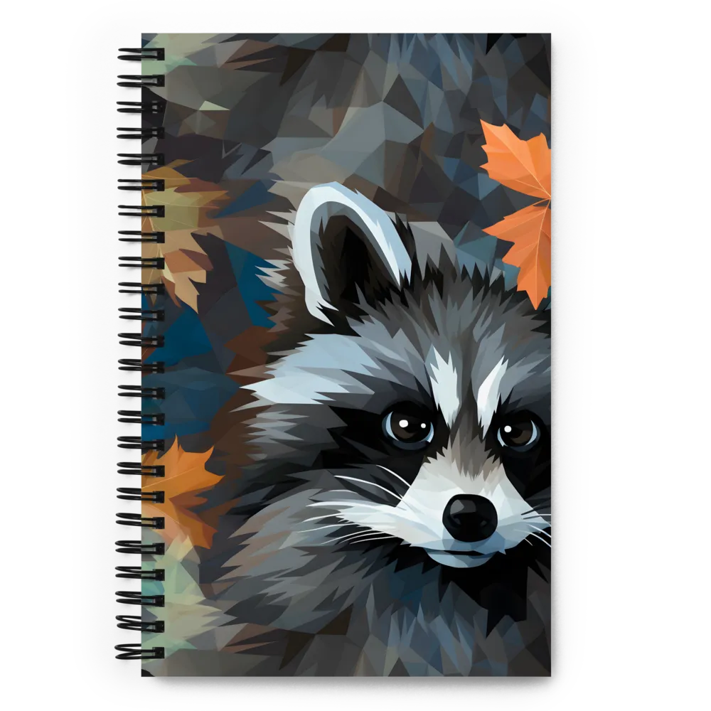 Whispers of Autumn: The Raccoon's Gaze | Spiral Notebook