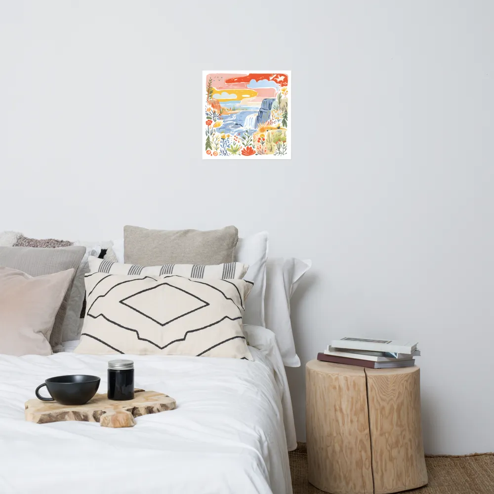 Wildflower Waterfall 
 Poster | 18″x 18″