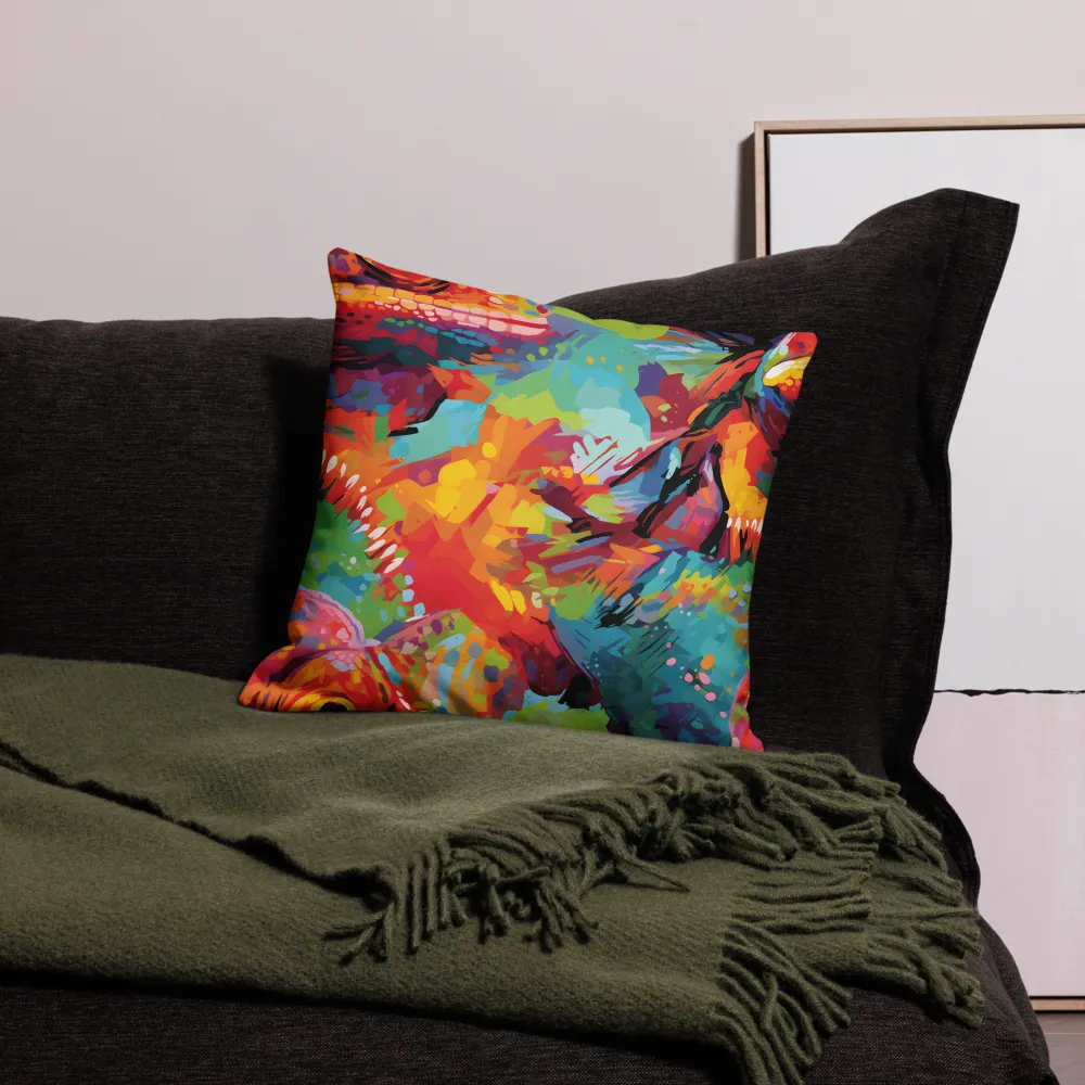 Colorful Lizard: An Abstract Adventure | Pillow Case | 18″×18″