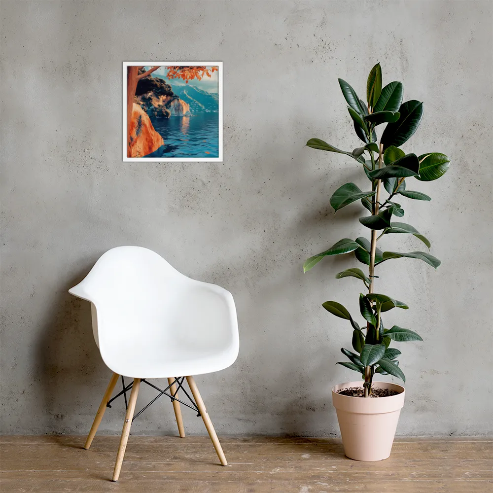 Elysian Waterscape | Poster with White Frame | 16″×16″