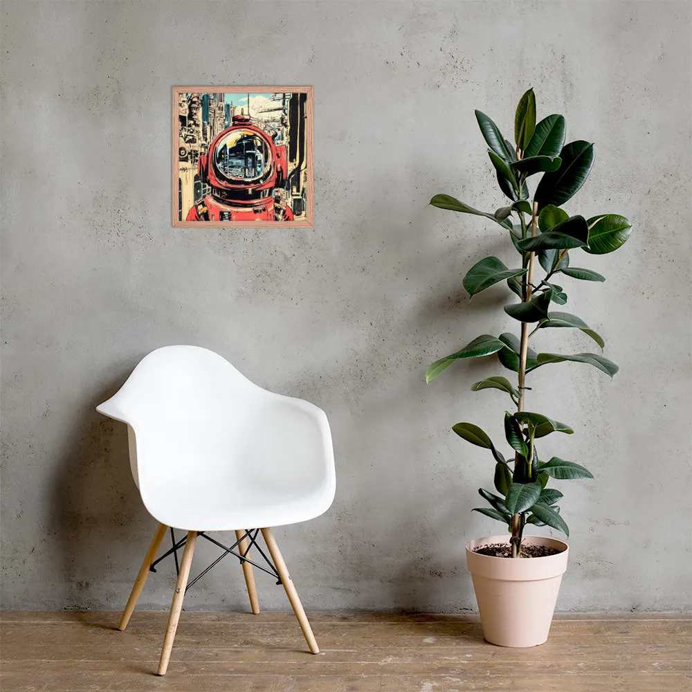 Reflections of Tomorrow | Poster with Red oak Frame | 16″×16″