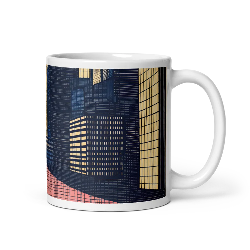 Urban Echoes: A Minimalist Cityscape | Mug with White inside | 11 oz