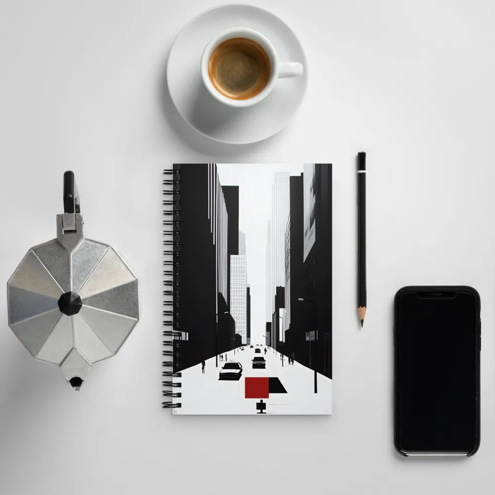 Urban Solitude: A Minimalistic Cityscape | Spiral Notebook