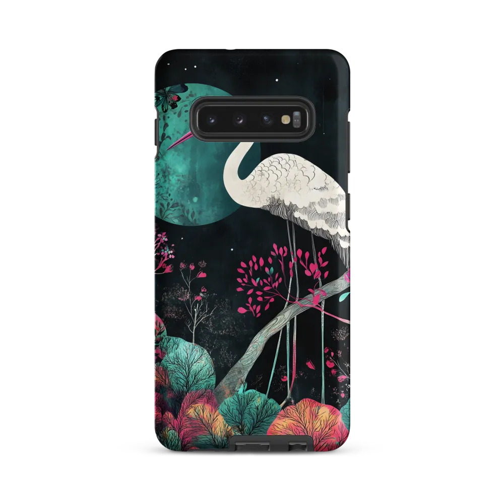 Ethereal Presence: Heron in a Floral Dreamscape