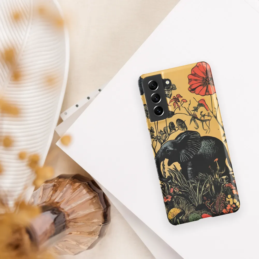 Floral Majesty: The Elephant's Sanctuary | Phone Case |  S21 | Snap Case | Matte