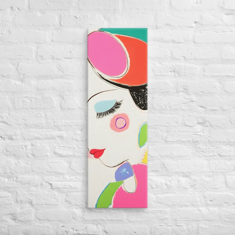 Whimsical Portrait in Colorful Abstraction | Canvas | 12″×36″