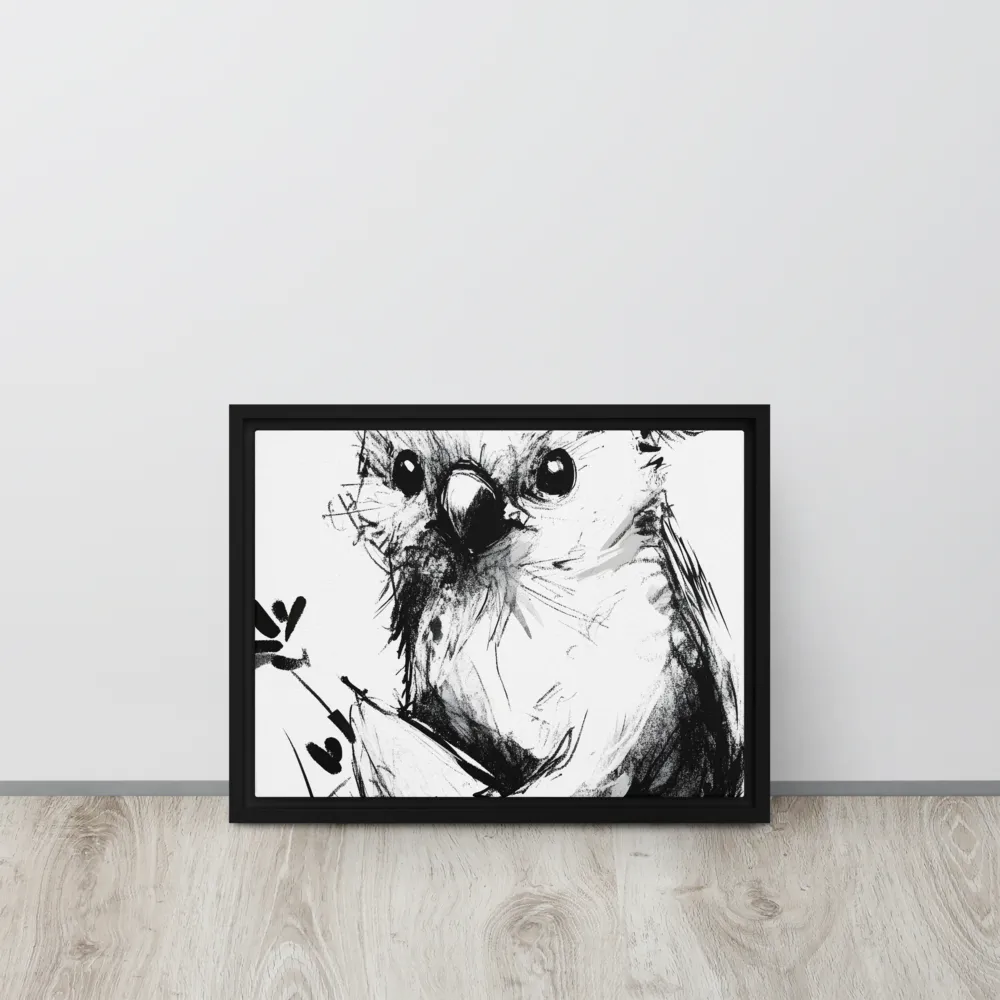 Whimsical Koala in Ink | Canvas with Black Frame | 12″×16″