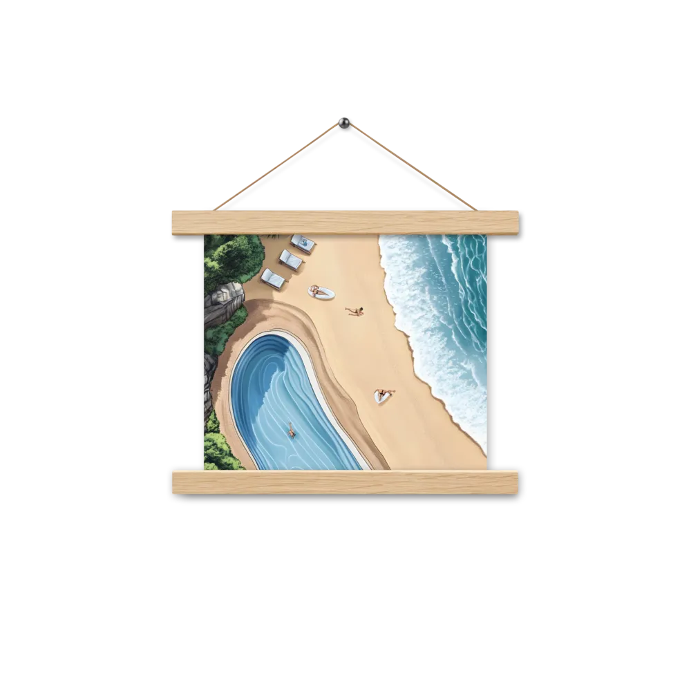 Serenity by the Shore | Poster With Oak Wood Hanger | 10″×10″