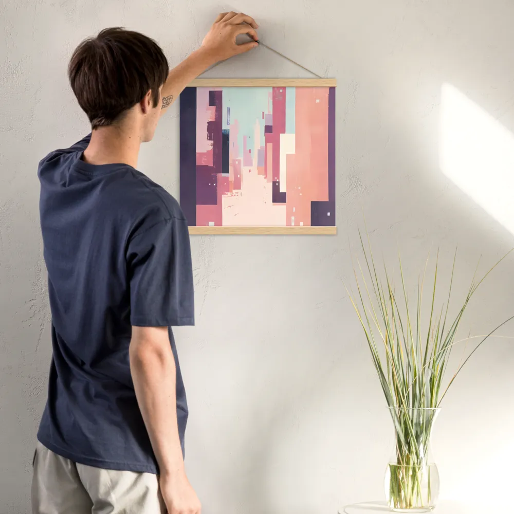 Tranquil Cityscape | Poster With Oak Wood Hanger | 16″×16″