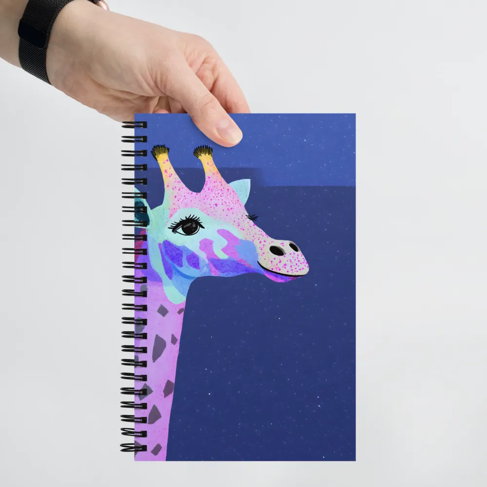 Whimsical Giraffe Under the Stars | Spiral Notebook