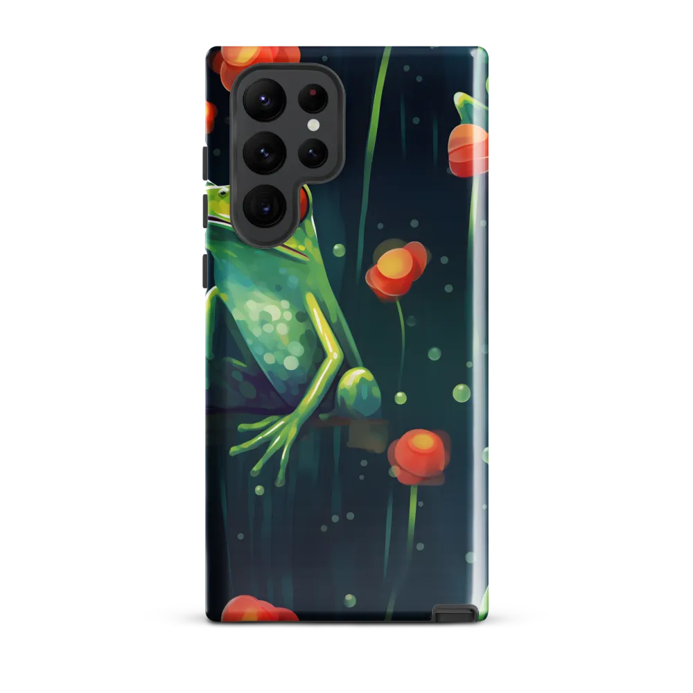 Playful Frogs in a Lush Pond