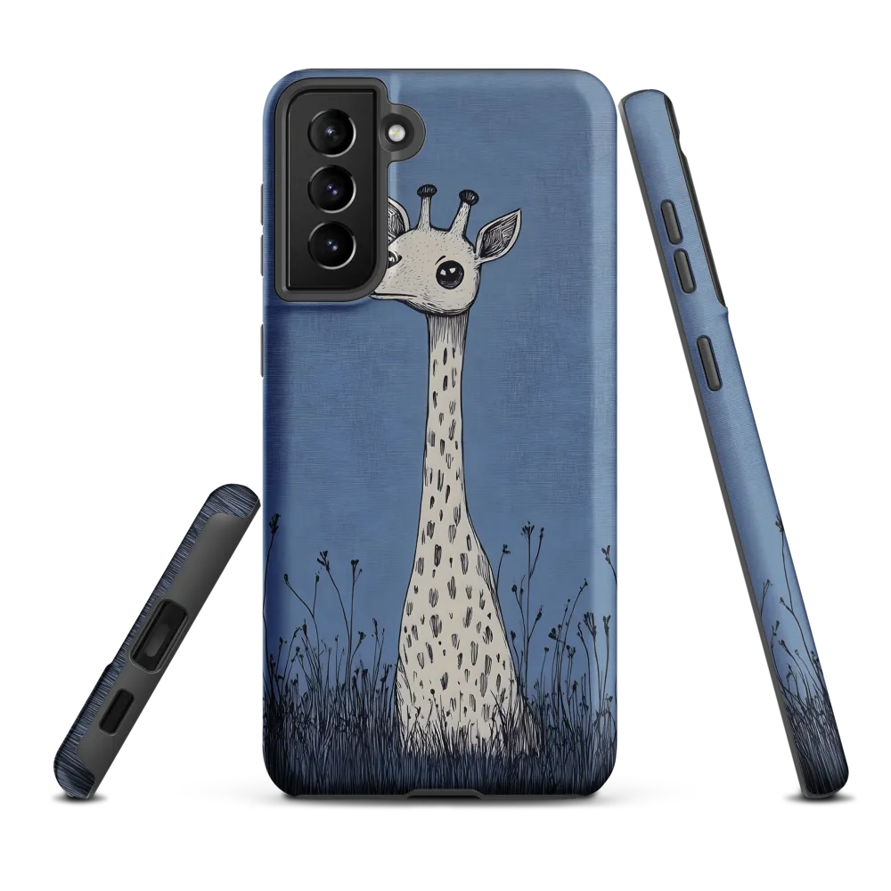 Whimsical Giraffe in Blue