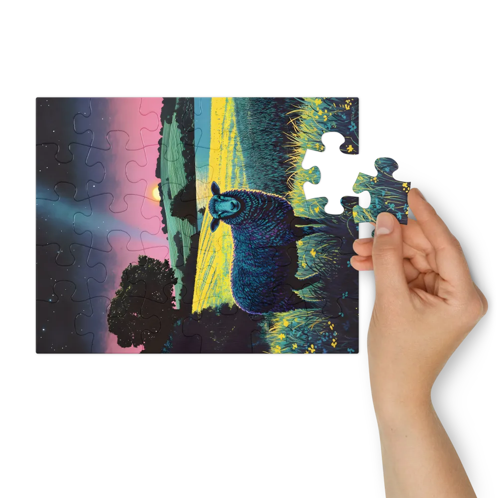 Sheep at Nightfall 
 Jigsaw Puzzle in Tin Box