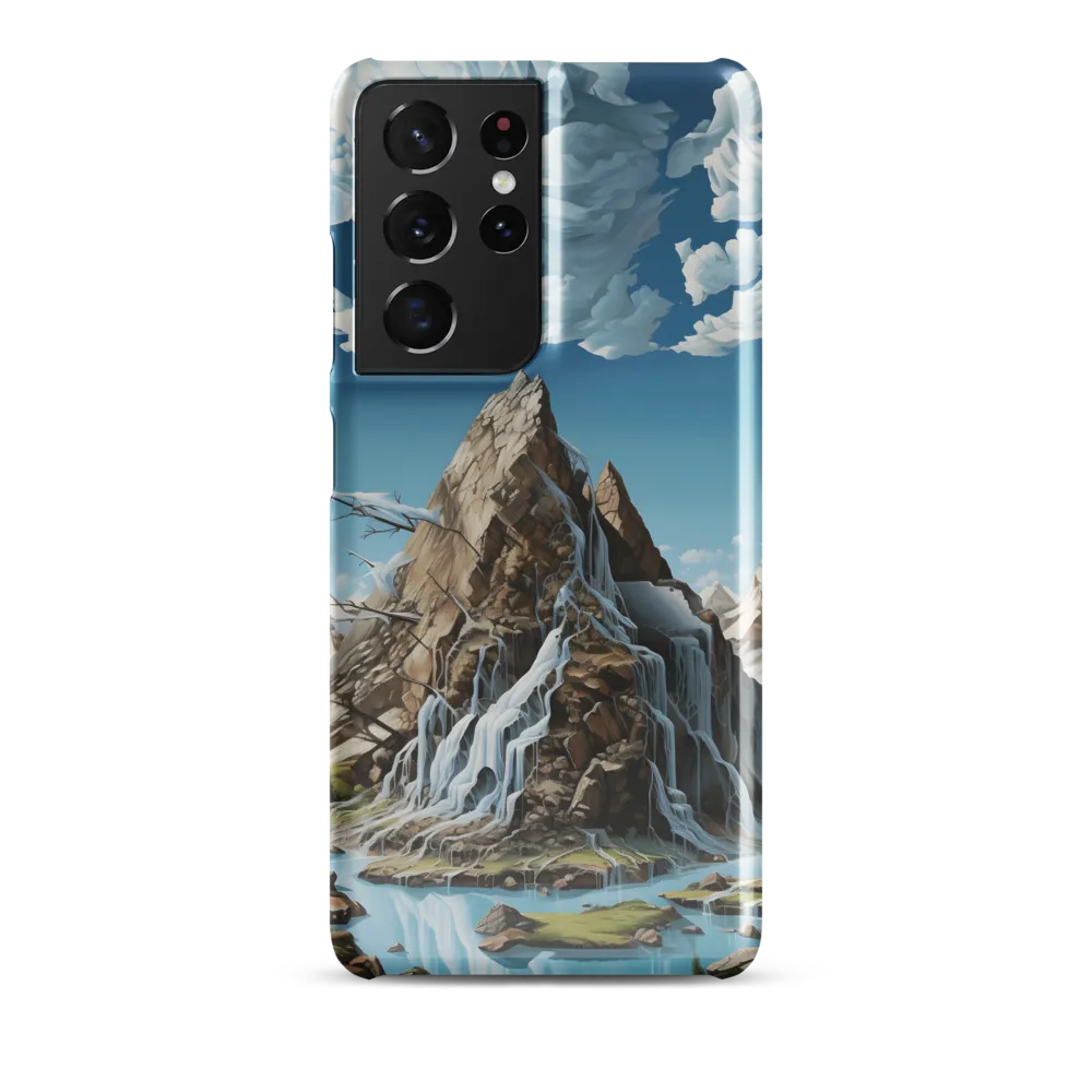 Majestic Cascade: A Mountain Masterpiece | Phone Case |  S21 Ultra | Snap Case | Glossy