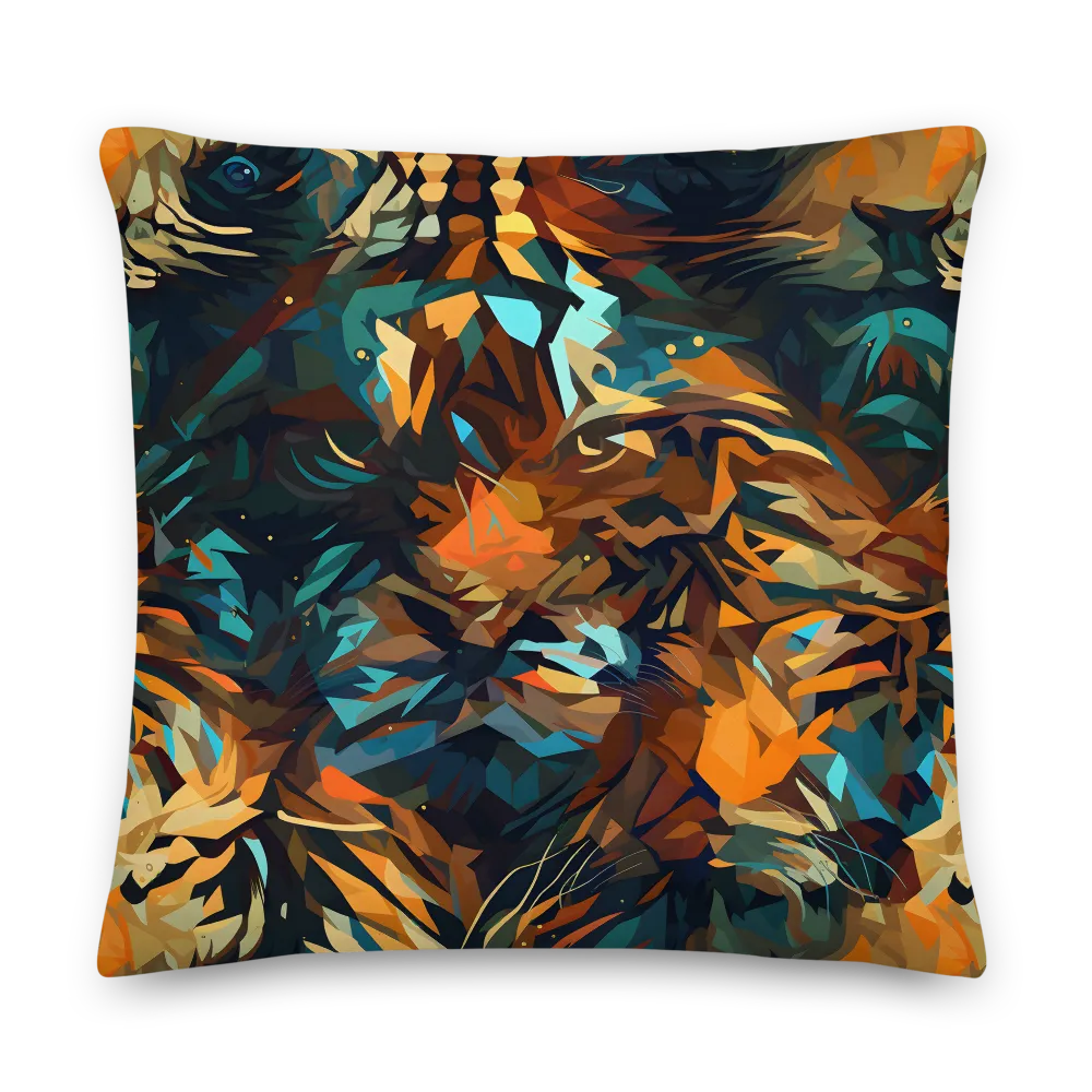 Wild Symphony: Abstract Tigers | Pillow | 22″×22″