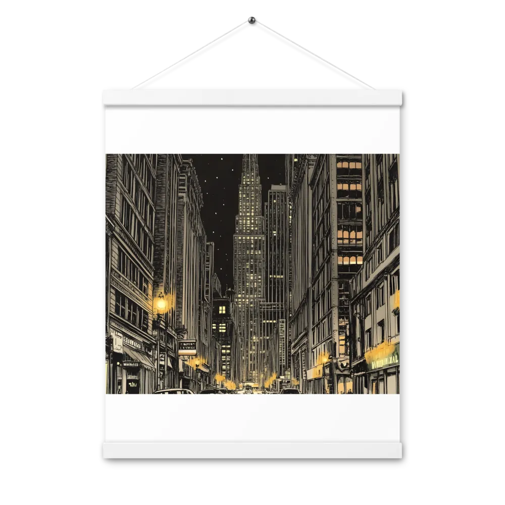Whispers of the Night City | Poster With White Wood Hanger | 16″×20″