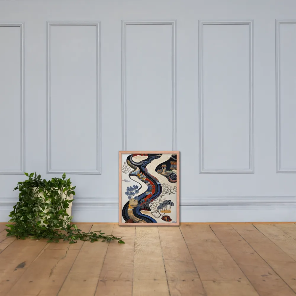Flow of Tranquility | Poster with Red oak Frame | 16″×20″
