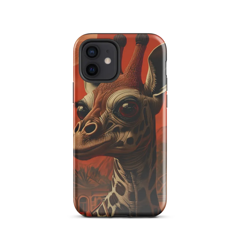 Whimsical Giraffe in an Orange Dreamscape