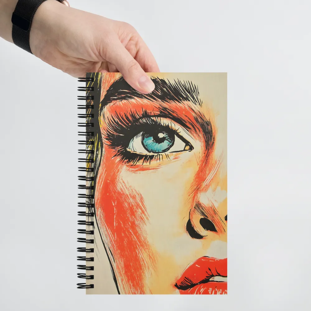 Intense Gaze: A Pop Art Portrait | Spiral Notebook