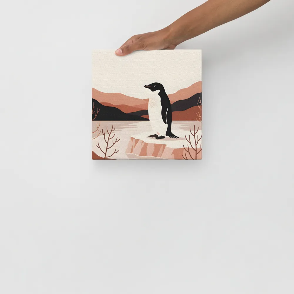 Penguin on Ice Floe 
 Canvas | 10″x 10″