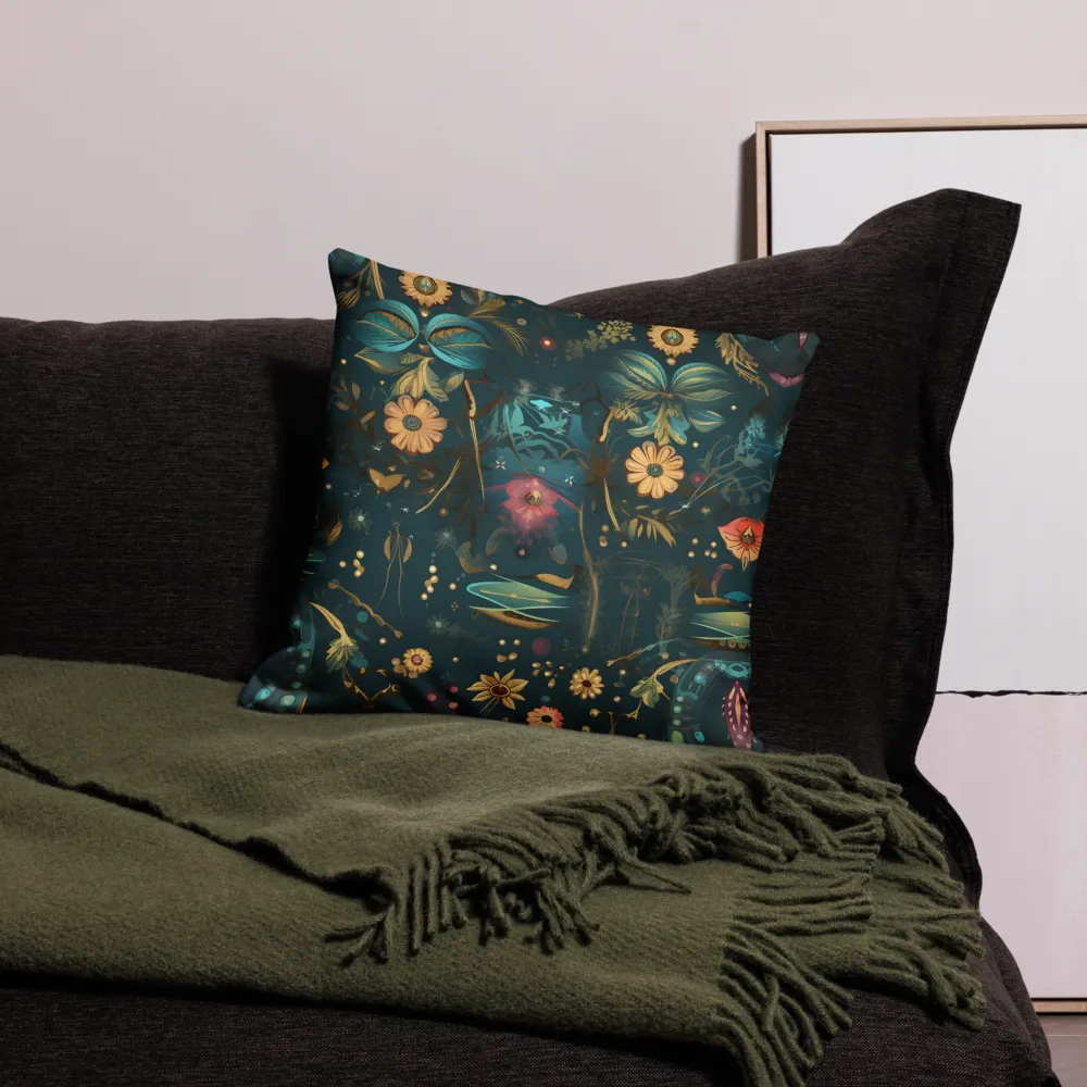 Whimsy in Flora: An Art Nouveau Journey | Pillow Case | 18″×18″