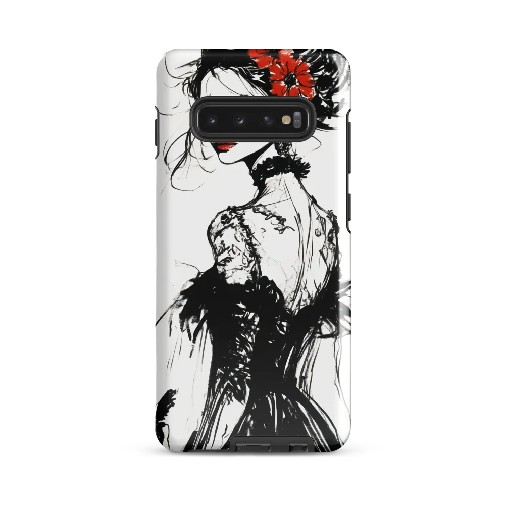 Elegance in Black and Red | Phone Case |  S10 Plus | Tough Case | Glossy