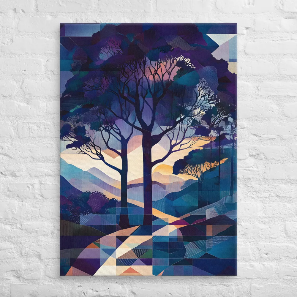 Tranquil Geometry: A Journey Through Color | Canvas | 28″×40″