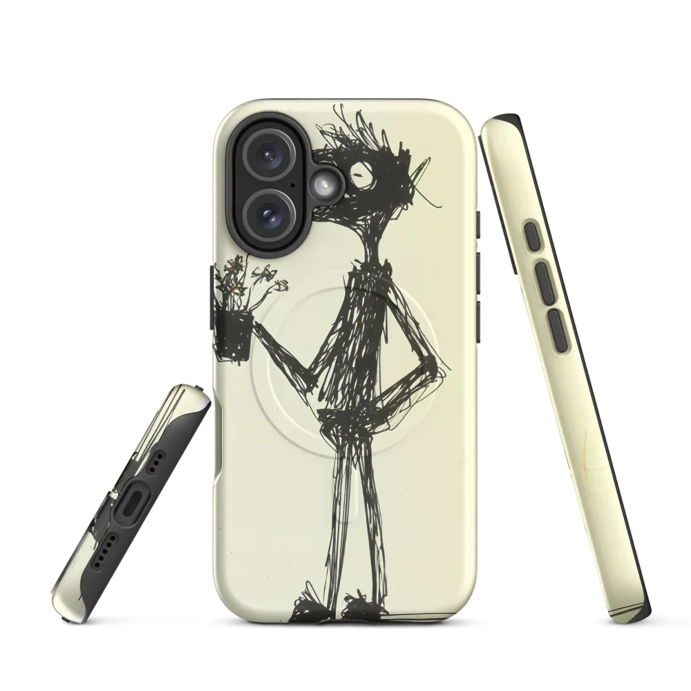 Whimsical Figure with Flowers