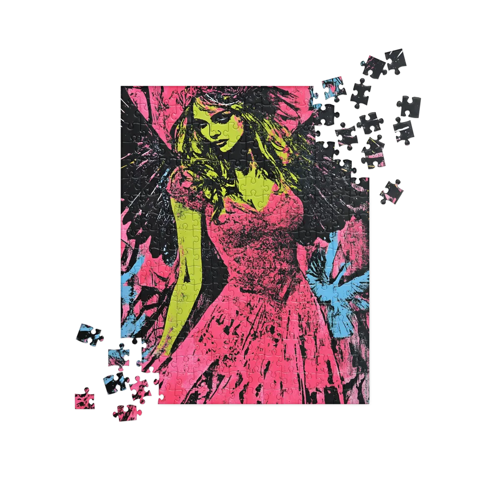 Mystical Angel in Neon Dreams | Jigsaw Puzzle | 252 pieces