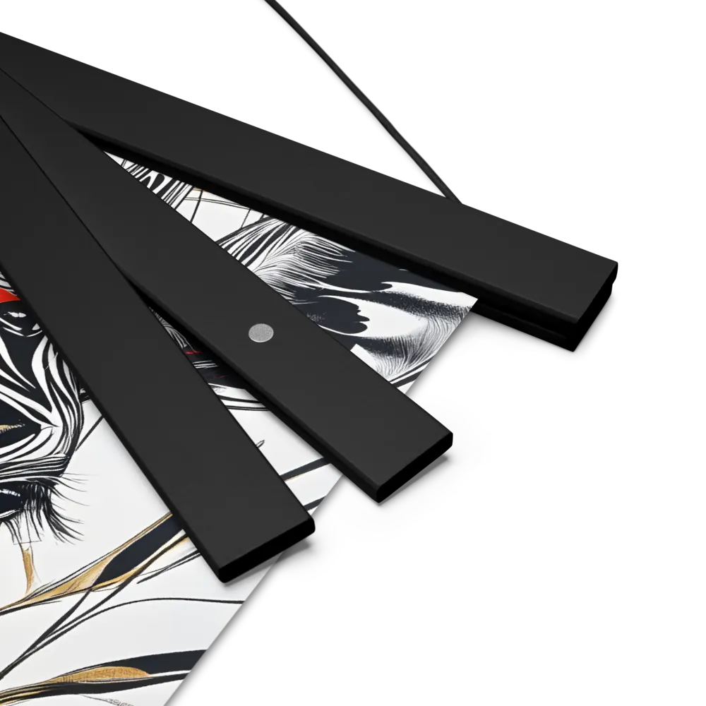 Floral Elegance: The Giraffe's Portrait | Poster With Black Wood Hanger | 10″×10″