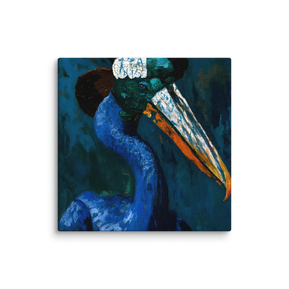 Majestic Absurdity: The Hat-Wearing Bird | Canvas | 20″×20″