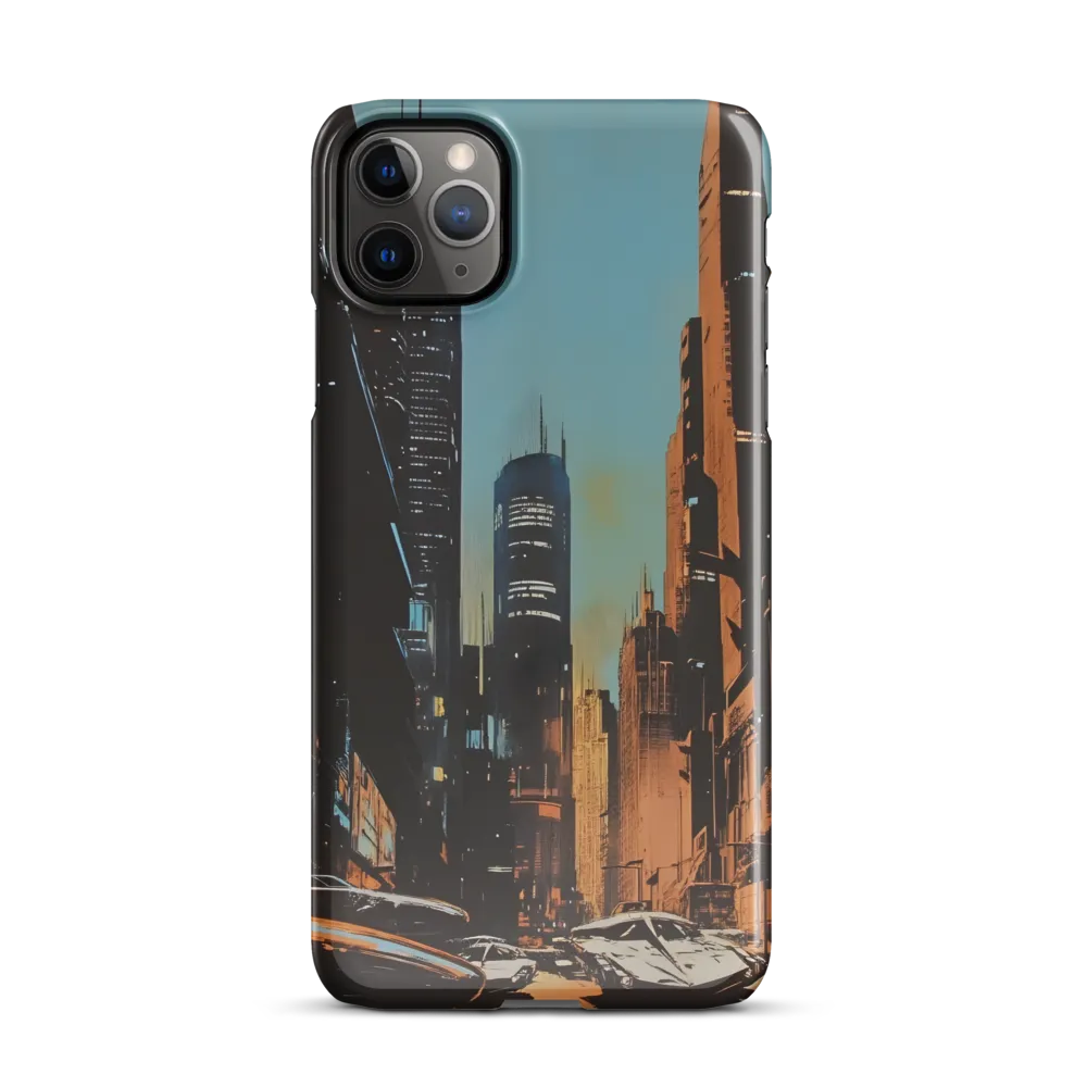 Futuristic Cityscape in Blue and Orange | Phone Case |  11 Pro Max | Snap Case | Glossy