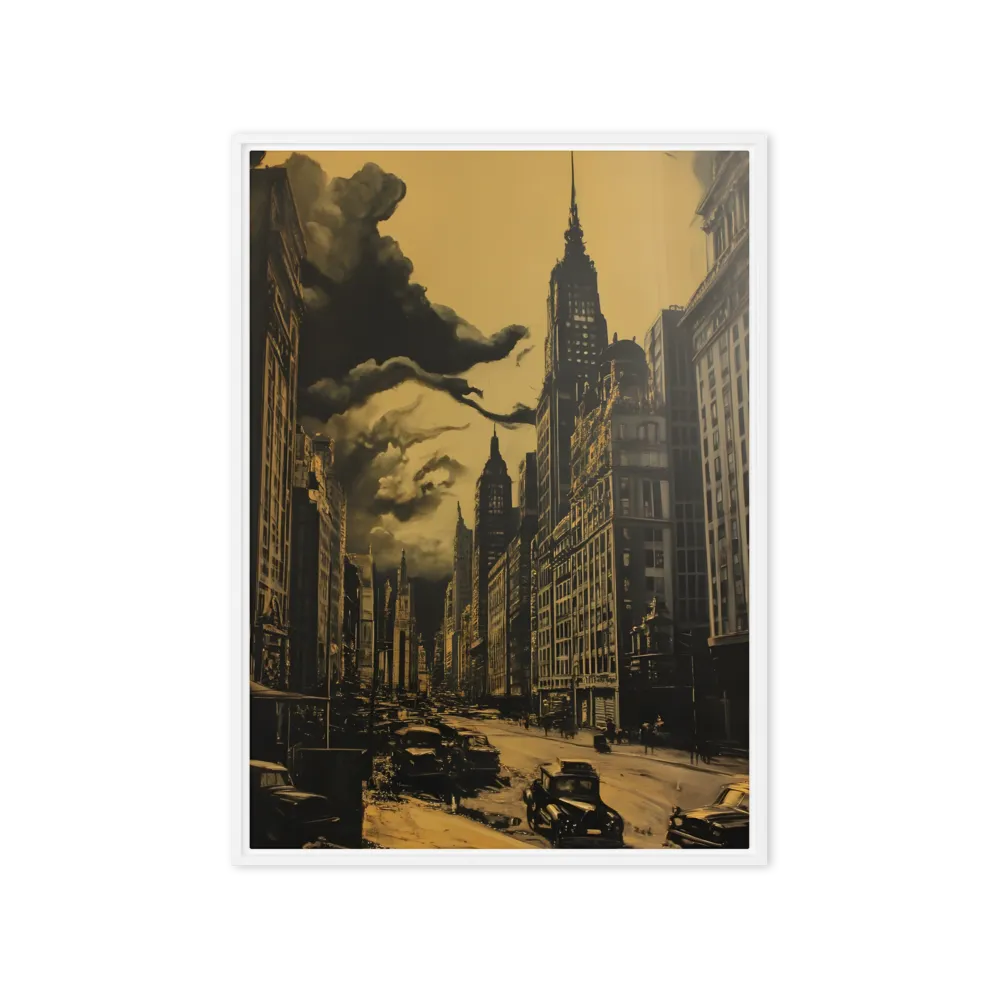 Echoes of a Forgotten Skyline | Canvas with White Frame | 20″×28″