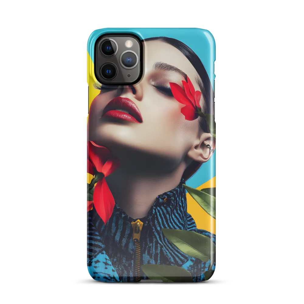 Floral Serenity: A Contemporary Portrait | Phone Case |  11 Pro Max | Snap Case | Glossy