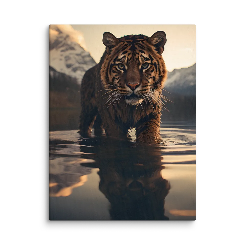 Majestic Reflection: The Tiger's Domain | Canvas | 18″×24″