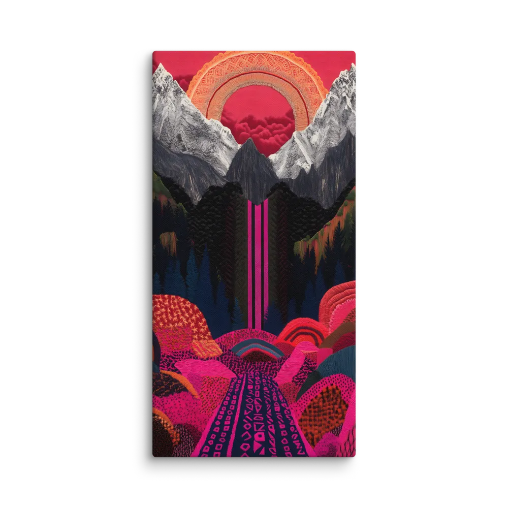 Ethereal Cascade: A Surreal Landscape | Canvas | 20″×40″