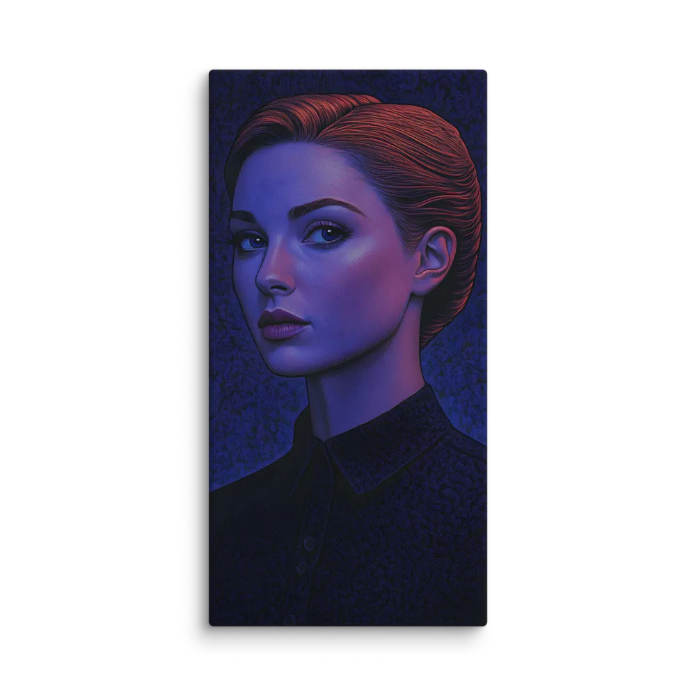 Ethereal Portrait in Blue and Red | Canvas | 16″×32″