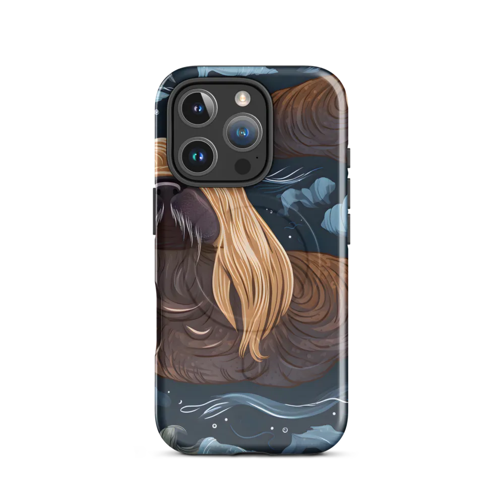 Whimsical Walruses in Deep Blue