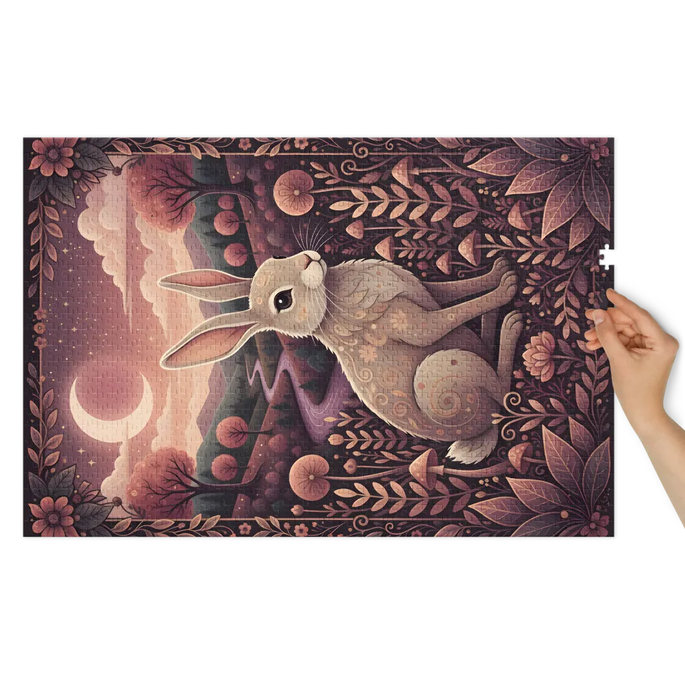 Enchanted Lunar Rabbit 
 Jigsaw Puzzle in Tin Box