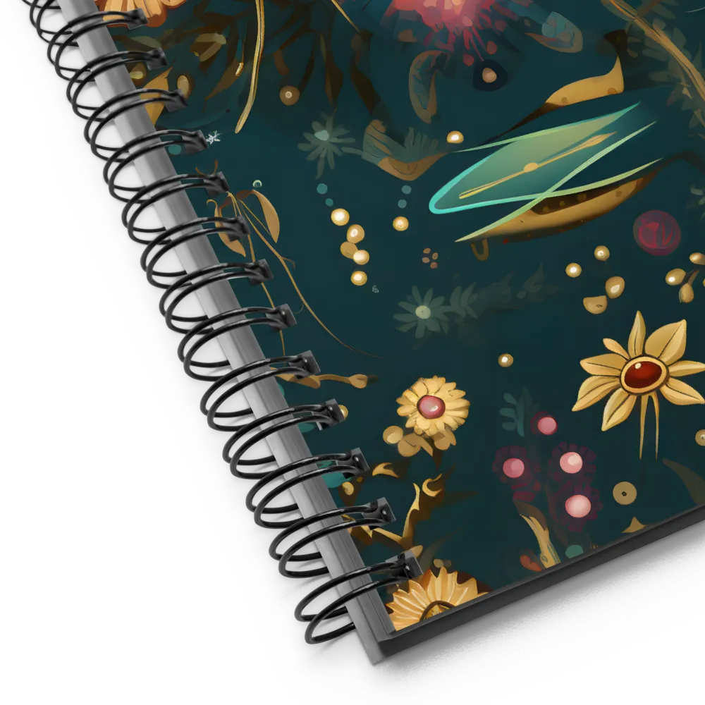 Whimsy in Flora: An Art Nouveau Journey | Spiral Notebook