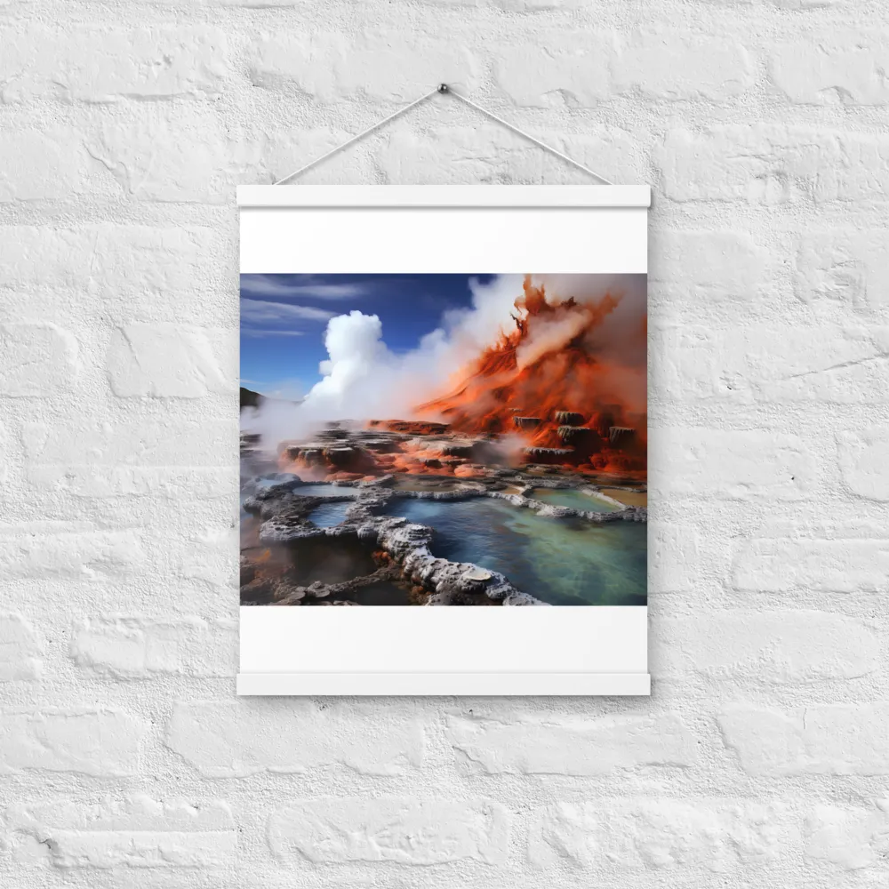 Nature's Fury: The Volcano's Expression | Poster With White Wood Hanger | 16″×20″
