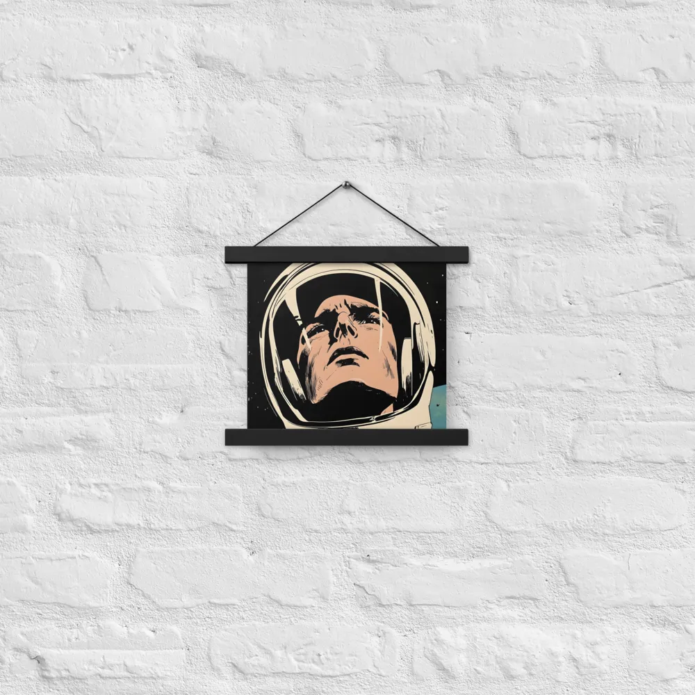 Gaze of the Astronaut | Poster With Black Wood Hanger | 10″×10″