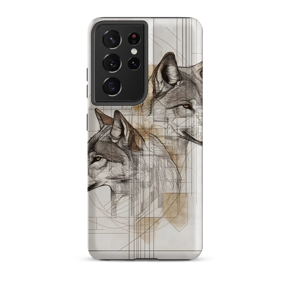 Geometric Harmony: The Essence of Wolves | Phone Case |  S21 Ultra | Tough Case | Matte