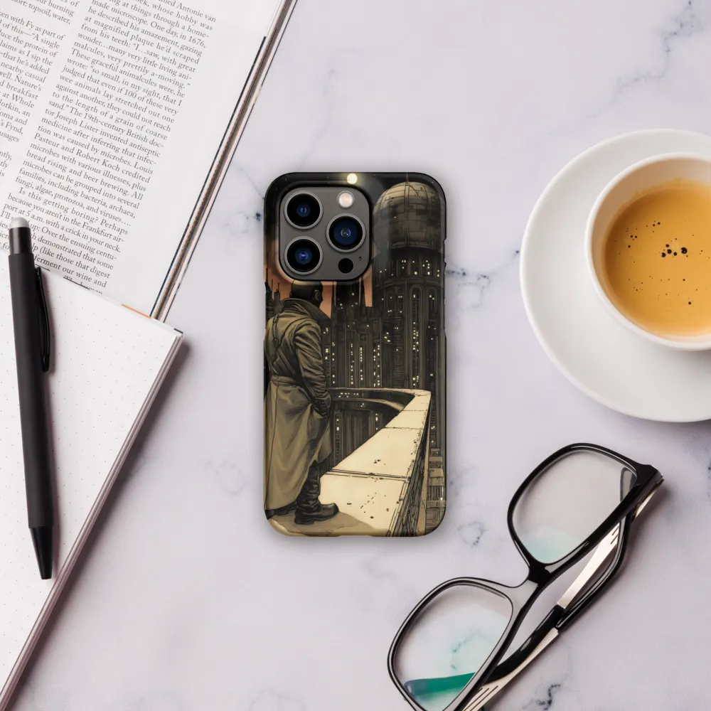 A Contemplative Gaze Over the Futuristic Metropolis | Phone Case |  14 Pro | Snap Case | Matte