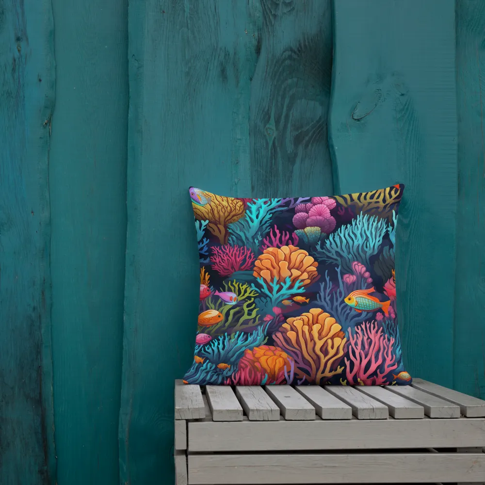 Underwater Harmony: A Coral Reef Wonderland | Pillow | 18″×18″