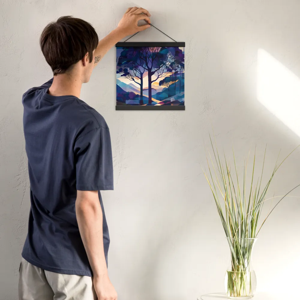 Tranquil Geometry: A Journey Through Color | Poster With Black Wood Hanger | 12″×12″