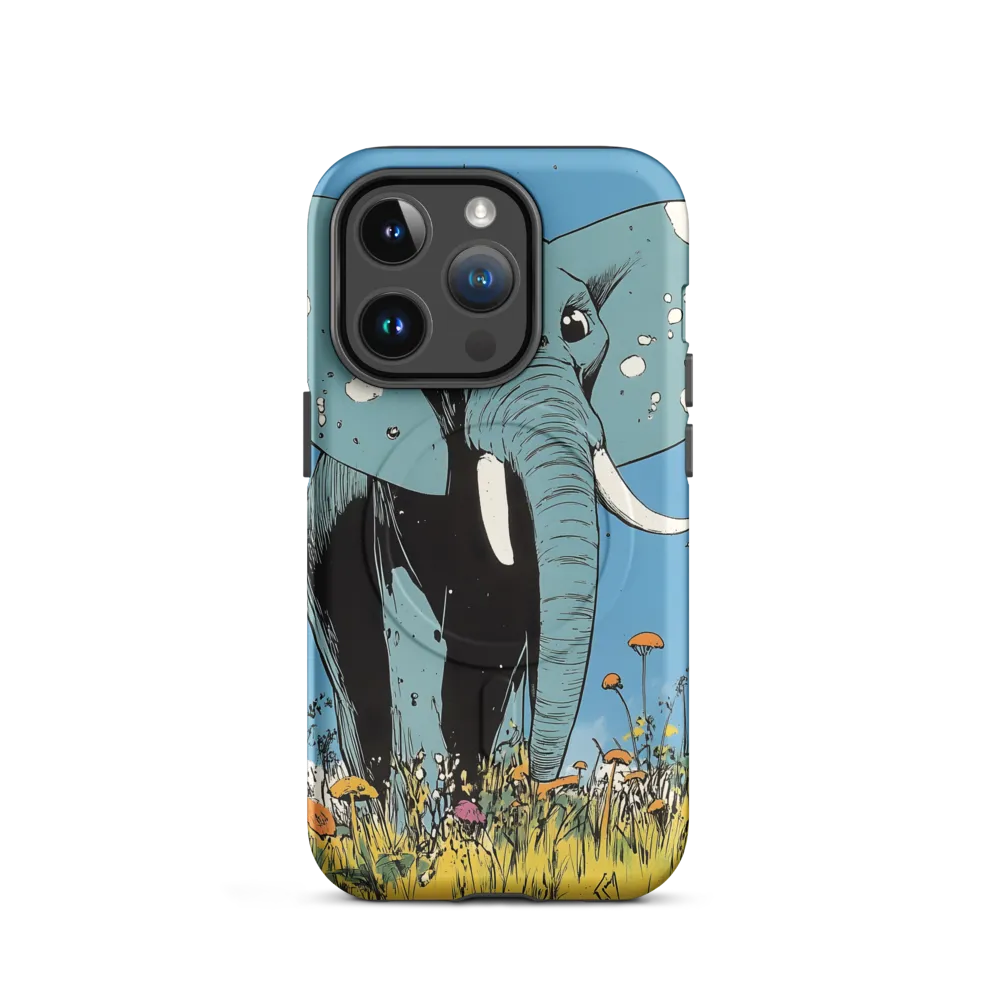 Whimsical Blue Elephant in Bloom