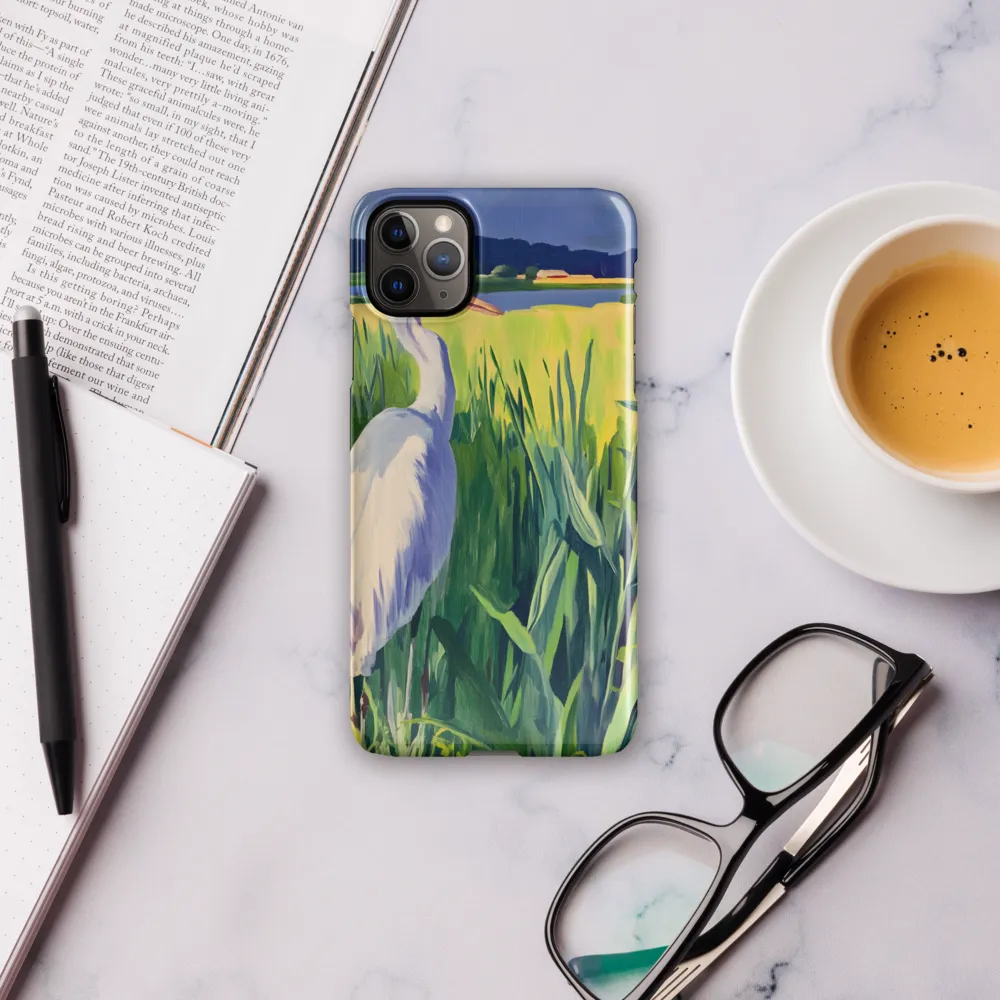 Graceful Presence: The Heron in the Meadow | Phone Case |  11 Pro Max | Snap Case | Glossy