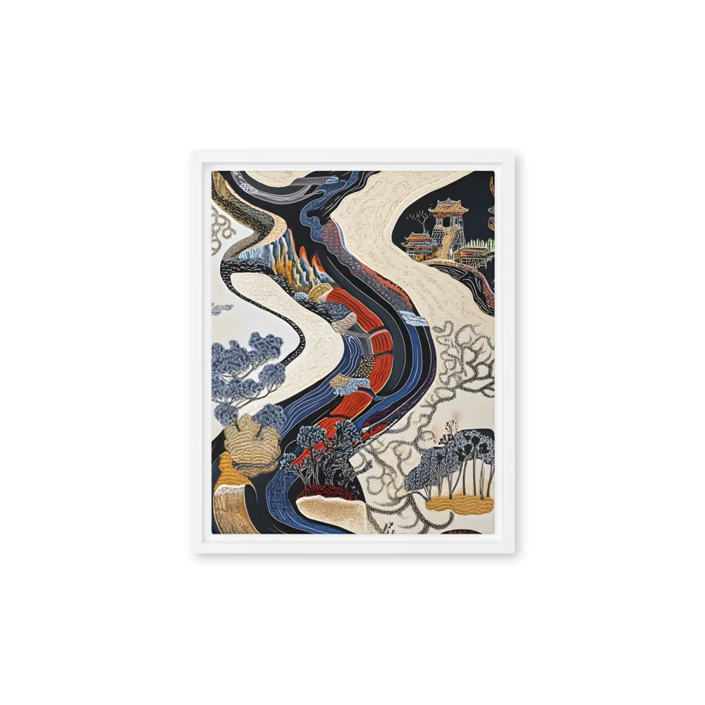 Flow of Tranquility | Canvas with White Frame | 11″×14″
